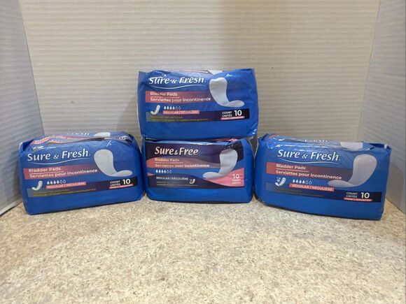 Sure & Fresh Other - SET OF 4 Sure & Fresh Bladder Pads Regular Unscented 10CT FREE SHIPPING!!!